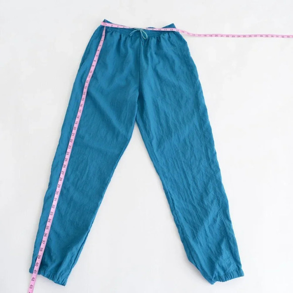 Vintage Reebok Sport  Teal Nylon Jogging Pants Med - Picture 5 of 12